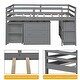 preview thumbnail 4 of 20, Merax Twin Low Loft Bed with Desk and Cabinet