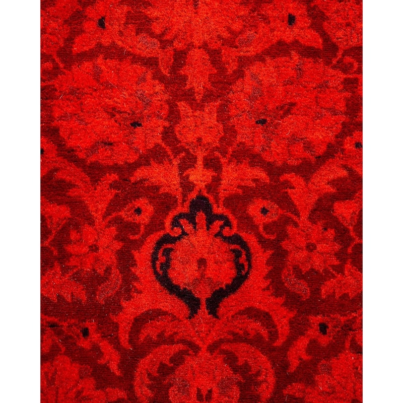 Overton Hand Knotted Wool Vintage Inspired Modern Contemporary Overdyed Orange Area Rug - 3' 2" x 5' 2"
