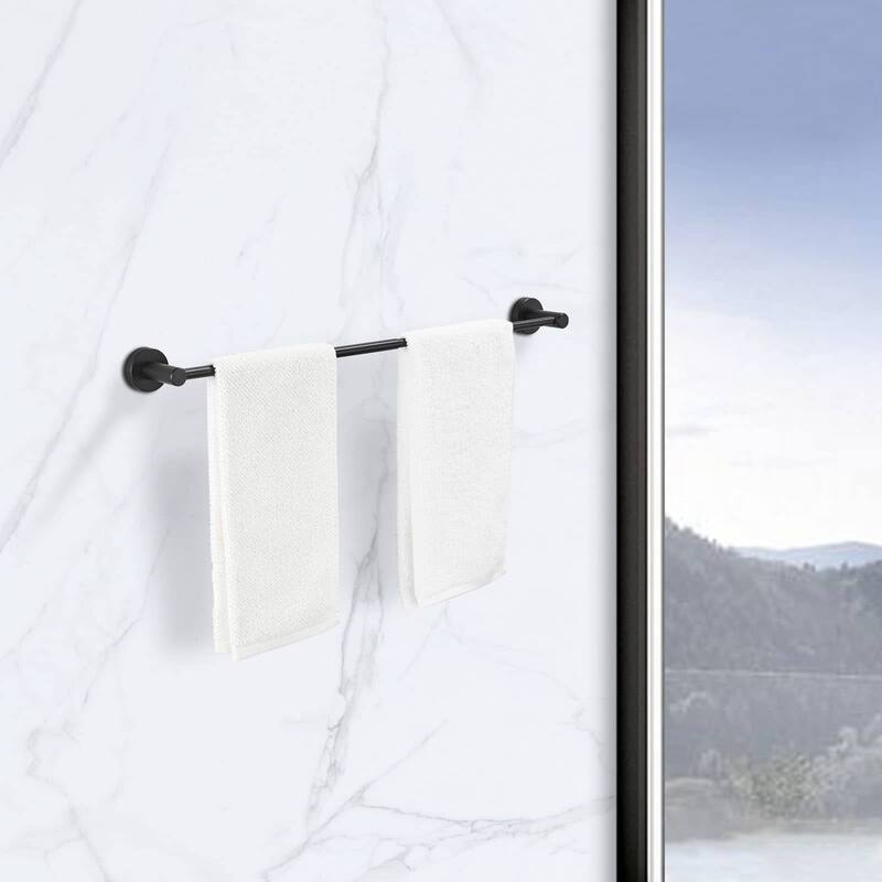 3 Piece Bathroom Hardware Set Wall Mount Adjustable Towel Bar, Hand Towel Ring, Toilet Paper Holder With Mounting Hardware