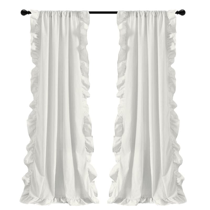 Lush Decor Farmhouse Reyna Ruffle Window Curtain Panels