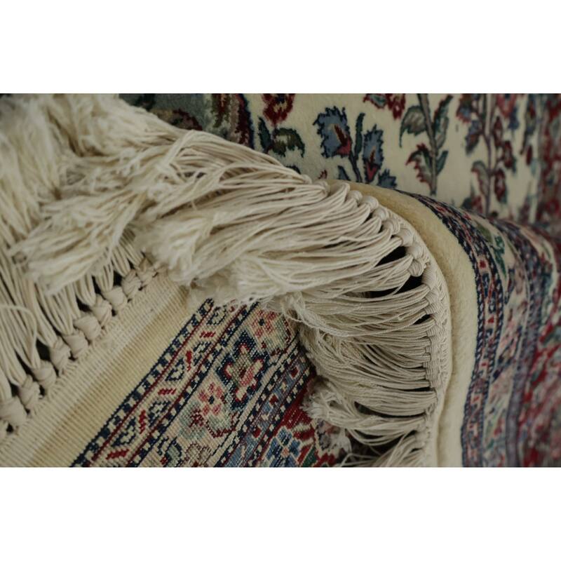 Hand Knotted Oriental 100% Wool Carpet Traditional Floral Beige & Ivories Aubusson Area Rug - 9' 0'' X 6' 0''