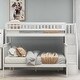 preview thumbnail 2 of 7, White Twin Over Full Solid Wood Bunk Bed with Storage Staircase, Convertible to Two Beds