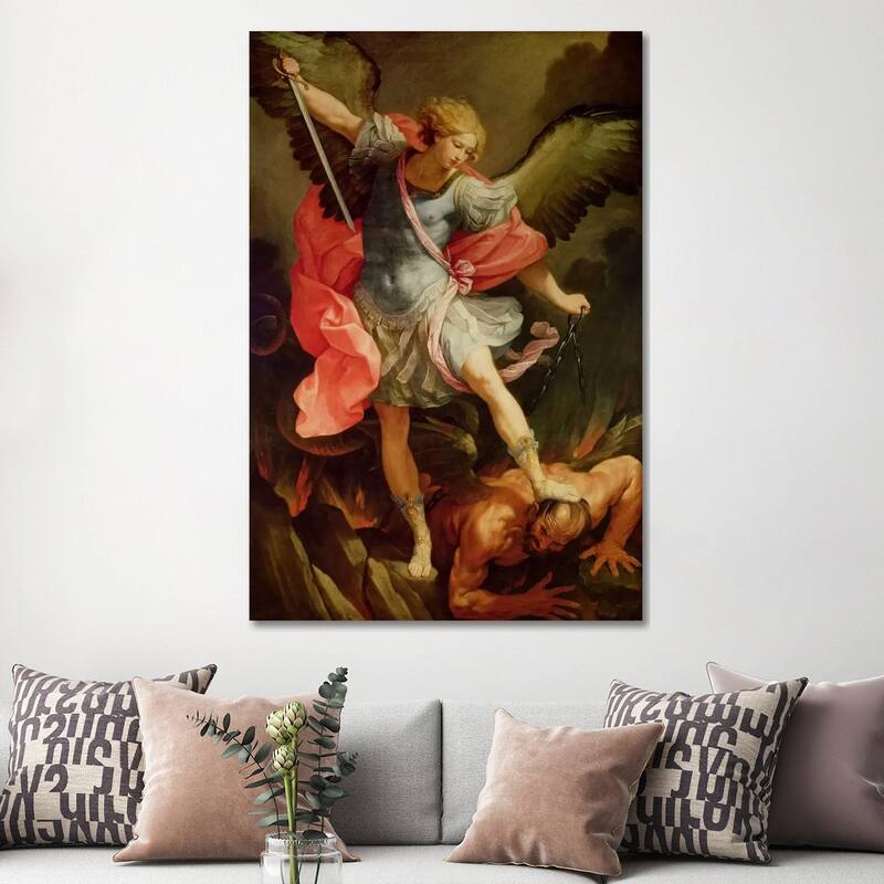 iCanvas "The Archangel Michael defeating Satan " by Guido Reni Canvas Print