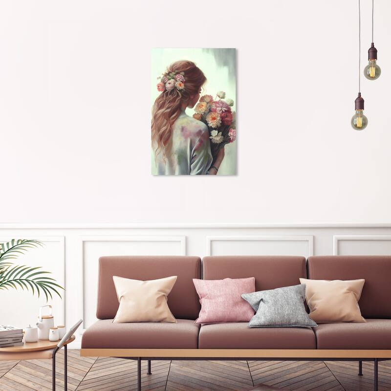 Wynwood Studio Fashion and Glam Eloise Green and Mint Green Traditional Wall Art Canvas Print - 30 x 20