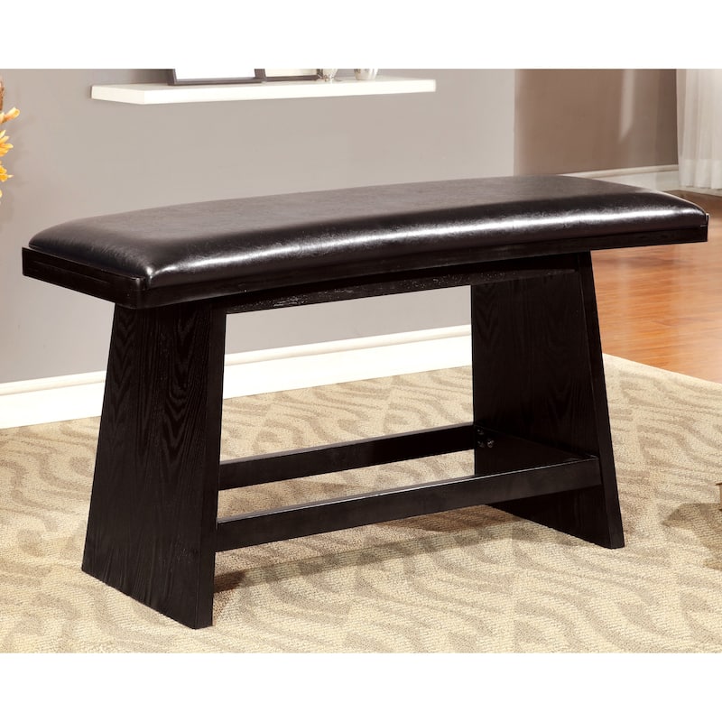 Hace Traditional Black Wood Counter Height Dining Bench by Furniture of America - Black