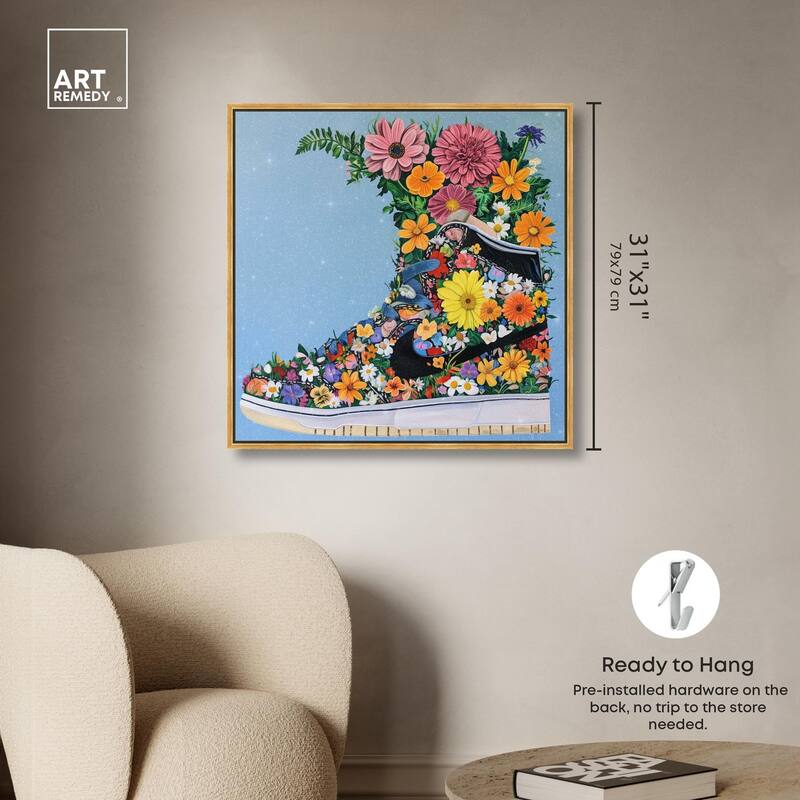 Blooming Floral Sneaker Canvas by Art Remedy