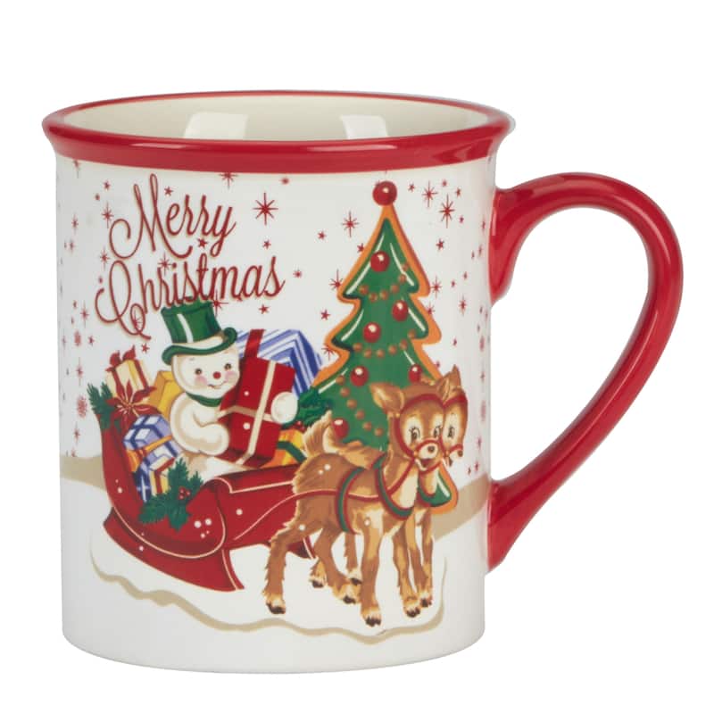 Certified International Santa's Retro 18 oz. Mugs, Set of 4