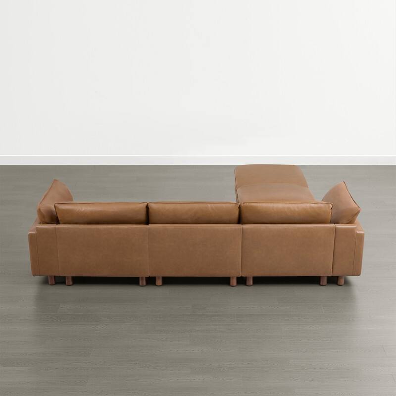 Spruce & Spring Modular Cloud Couch Sofa with Wood Legs for Living Room