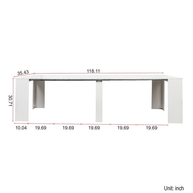 Foldable Dining Table for 6-12 People, Extends to 118 inchConsole Table Space Saving Dinette