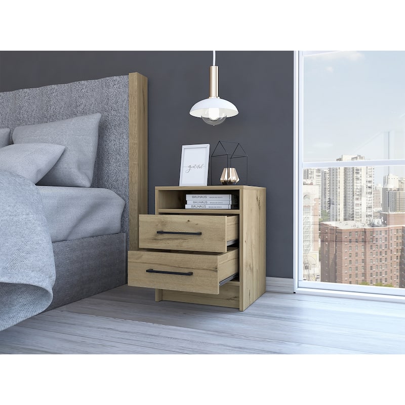 Superior Top Nightstand with Two Drawers