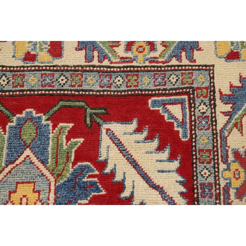 Red Kazak Accent Rug Hand-Knotted Wool Carpet - 3'3" x 5'0"
