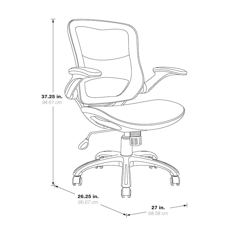Riley Office Chair with White Mesh Seat and Back