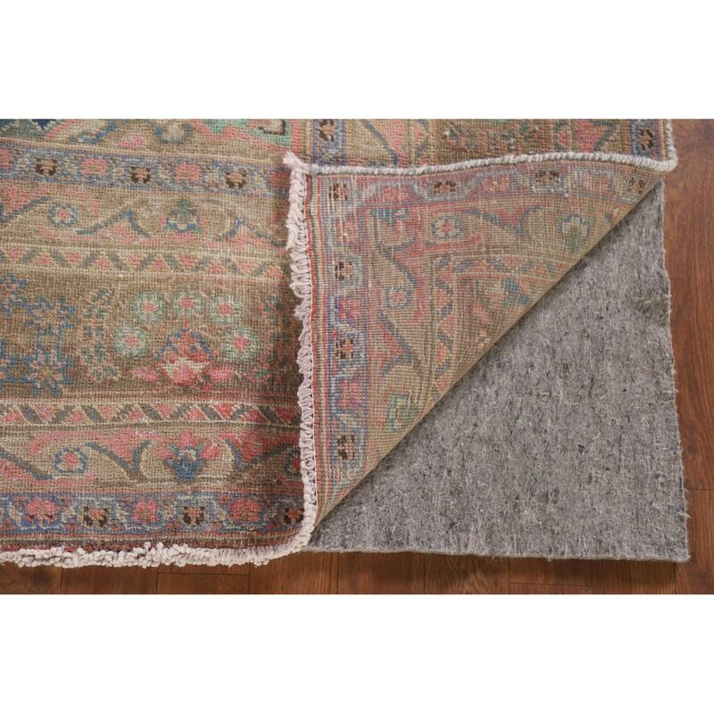 Hand Knotted Oriental 100% Wool Carpet Traditional Floral Oranges & Rust Mashad Area Rug - 9' 5'' X 6' 5''