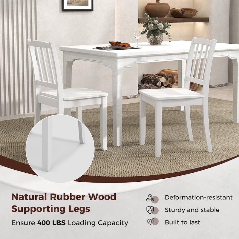 Gymax Wood Dining Chair Set of 4 w/ Rubber Wood Legs Curved Backrest
