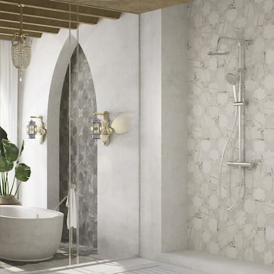 Merola Tile Istanbul Star Day with Day Cross 6" x 12" Porcelain Floor and Wall Tile - Case (32 Tiles)