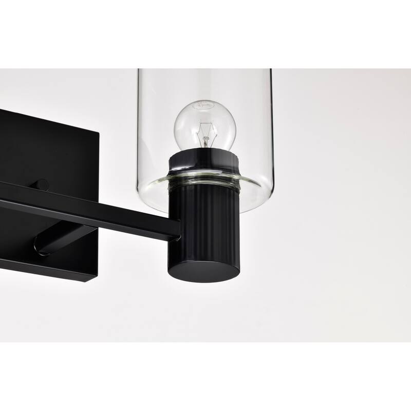 Clarksville 2 Light Vanity Matte Black with Clear Glass