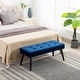 preview thumbnail 1 of 33, Kipp Velvet Upholstered Button Tufted Bench Ottoman Royal Blue