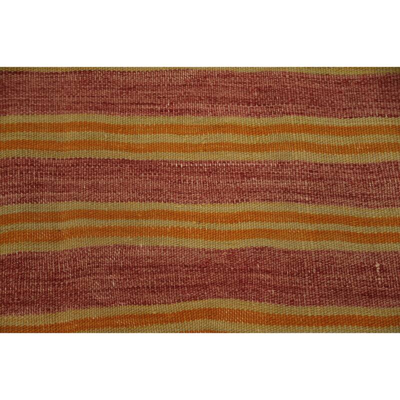 Hand Woven Oriental 100% Wool Carpet Southwestern Geometric Multi-Colored Kilim Area Rug - 8' 6'' X 4' 9''
