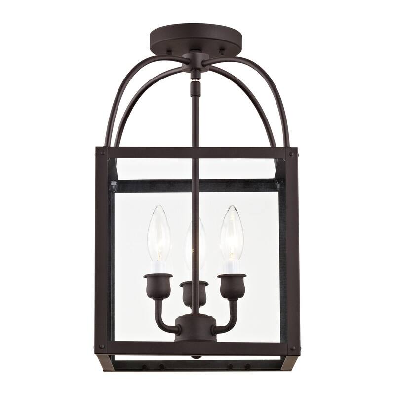 Livex Lighting 3-light Convertible Chain-hung/Ceiling-mount, 4037-07 - 10" SQ 16.5" H/10" SQ 18" H