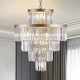 preview thumbnail 2 of 7, Luxury Crystal Chandelier Pendant Ceiling Lighting Fixture, Gold Living Room Hanging Pendant Lighting Fixtures