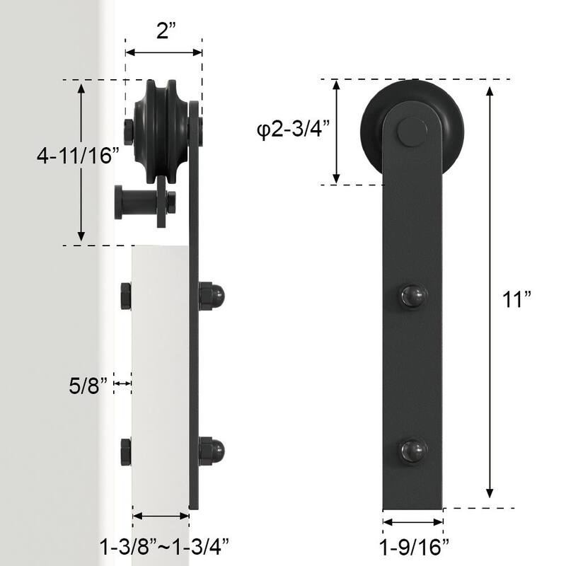 WINSOON 4-16 FT Sliding Barn Door Hardware Track Kit for Single Door I Style Rollers