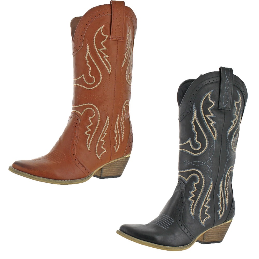 womens cowboy boots mid calf