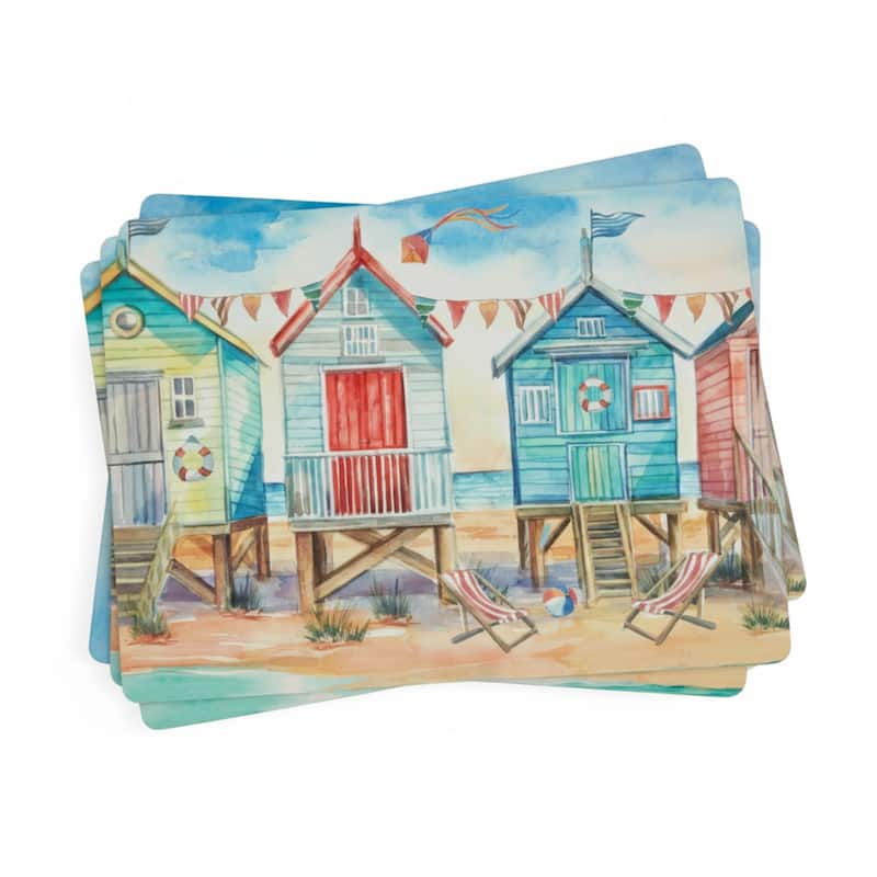 Portmeirion Beach Huts Placemats, Set of 4 - Multicolor - Set of 4