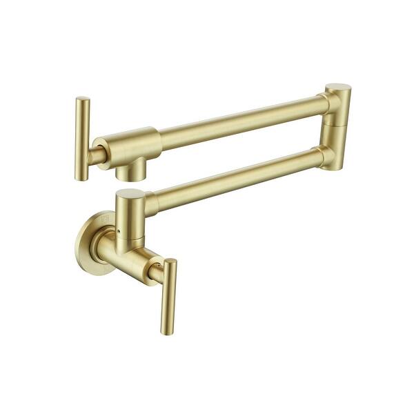 slide 2 of 11, Elegant Lighting FAK-312 Gabriel 1.8 GPM Wall Mounted Single Hole Pot Brushed Gold