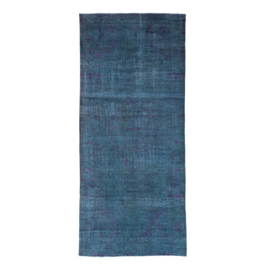 ECARPETGALLERY Hand-knotted Color Transition Dark Teal Wool Rug - 5'1 x 11'10