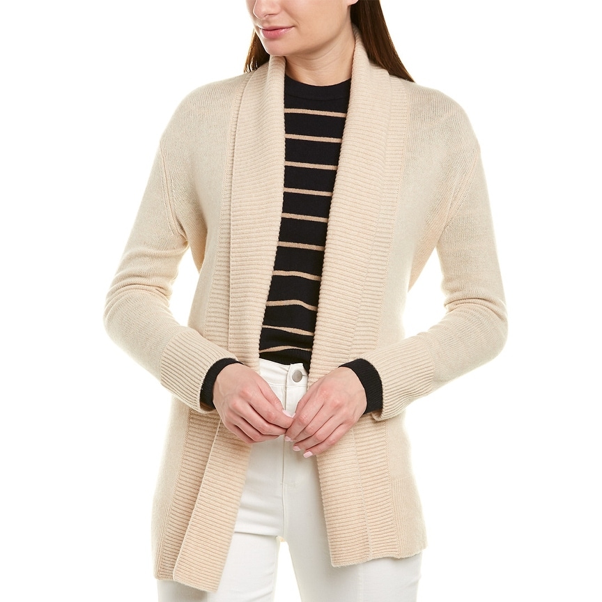 vince ribbed wool & cashmere cardigan