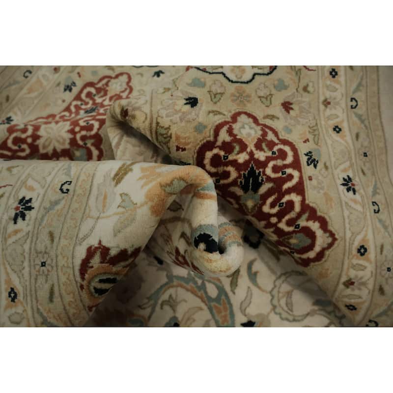 Hand Knotted Oriental 100% Wool Carpet Traditional All-Over Beige & Ivories Ziegler Area Rug - 10' 4'' X 8' 1''