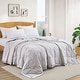 preview thumbnail 6 of 13, Soft Down Oversized Blanket with Satin Trim for Bed 100% Cotton Full / Queen - Gray
