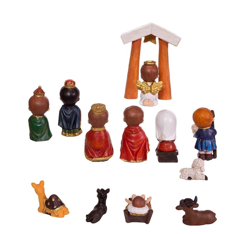 Kurt Adler 1.6-4.5" Children's Nativity, 13-Piece Set