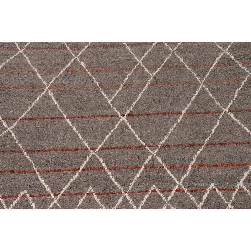 Trellis Moroccan Oriental Area Rug Handmade Wool Carpet - 7'11" x 10'10"