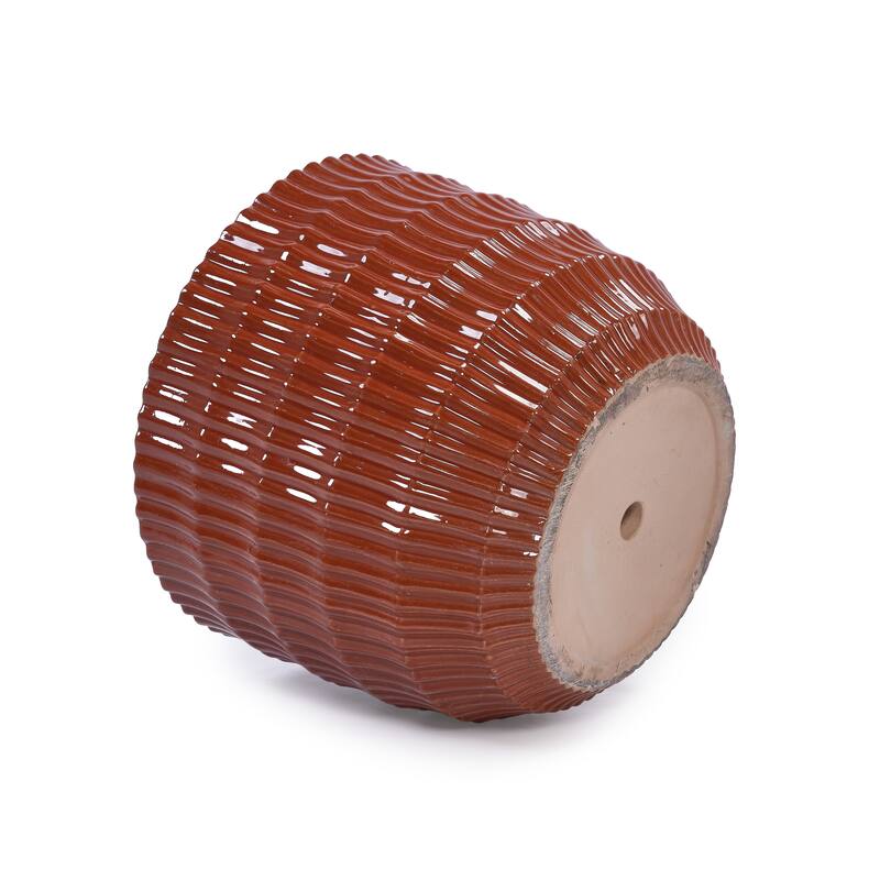 Anmytek Ceramic Planter Set of 4 with Drainage for Indoor Outdoor