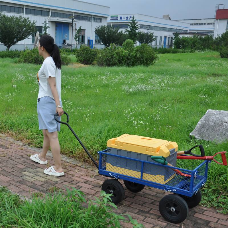 Anmytek Heavy Duty Steel Mesh Utility Wagon with Removable Sides 880 lbs Capacity Garden Cart
