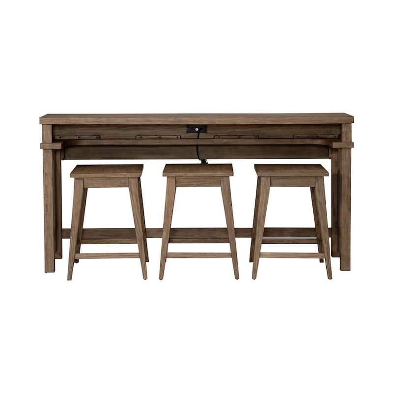 Pinebrook Ridge Weathered Toffee 4 Piece Console Table Set