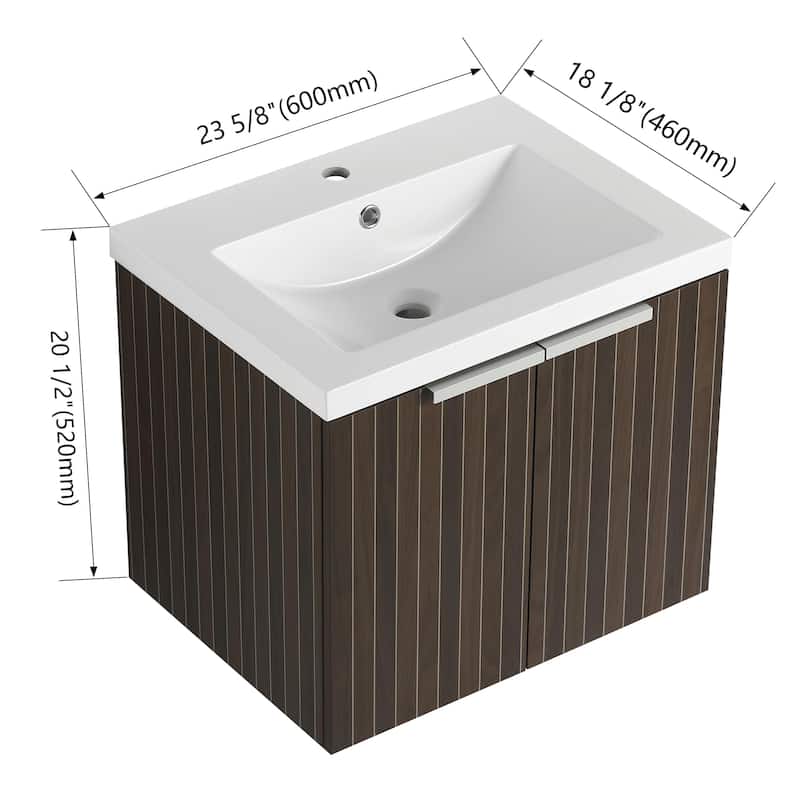 Bathroom Vanity With Sink In 24/30/36 Inch, Floating Bathroom Vanity With Soft Close Door