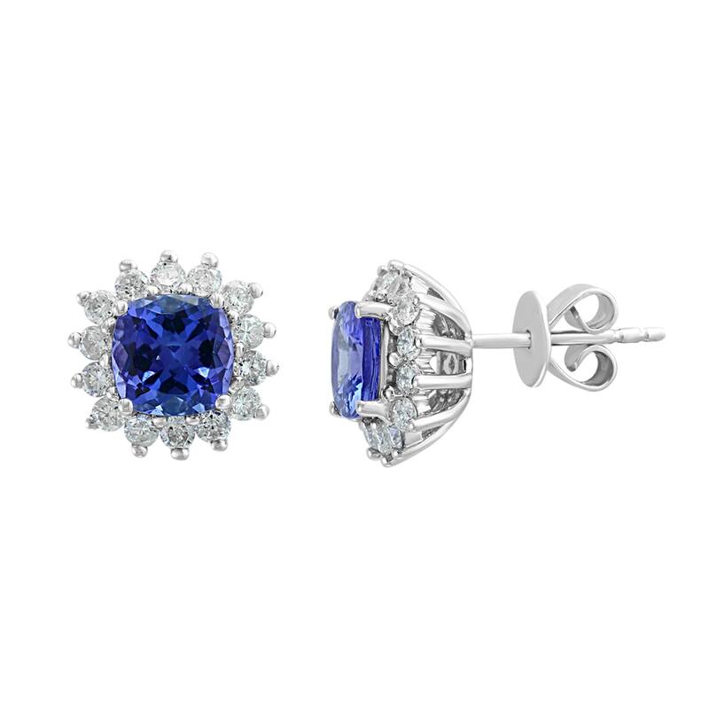 EFFY 14K Gold Diamond Tanzanite Stud Earrings