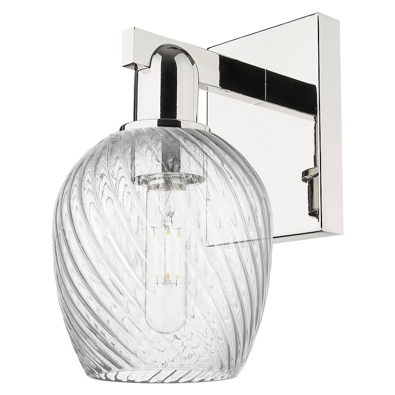 Innovations Lighting 716-1W-12-6 Salina Sconce Salina 12" Tall Wall - Polished Nickel / Clear Spiral Fluted
