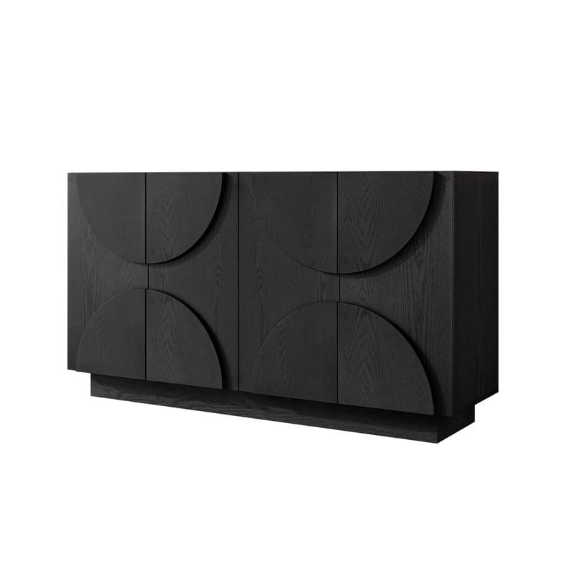 Large 4-Door Wood Storage Sideboard Cabinet with Adjustable Shelves and Elegant Design for Home Organization