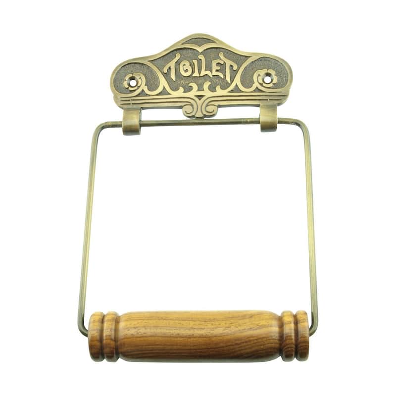Brass Wall Mount Toilet Paper Holder 7.5 Inch with Hardware - Renovators Supply