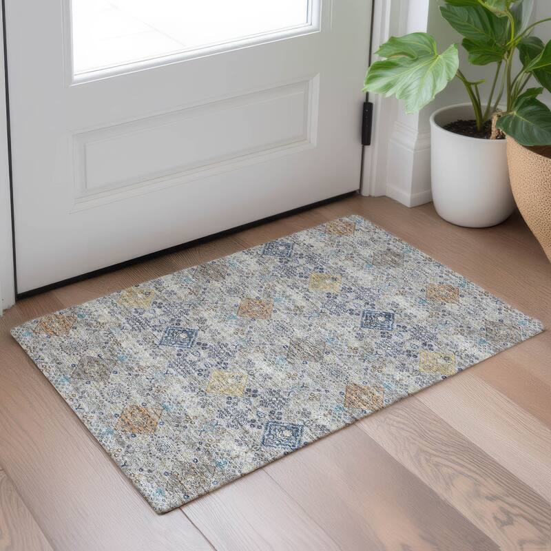 Machine Washable Indoor/ Outdoor Boho Panel Chantille Rug