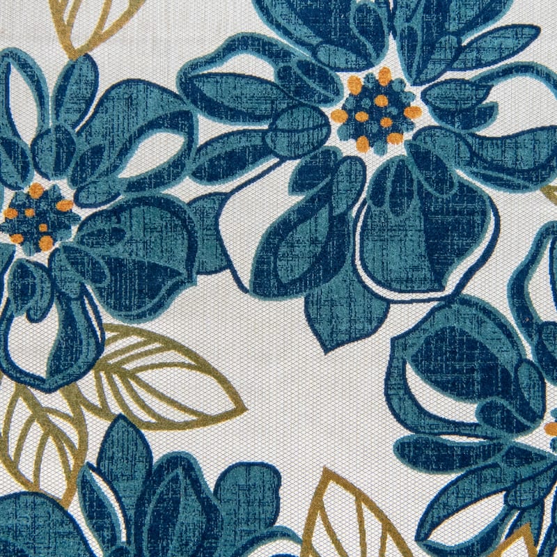 Gertmenian Fosel Solin Aqua Blue Modern High-Low Floral Indoor/ Outdoor Area Rug