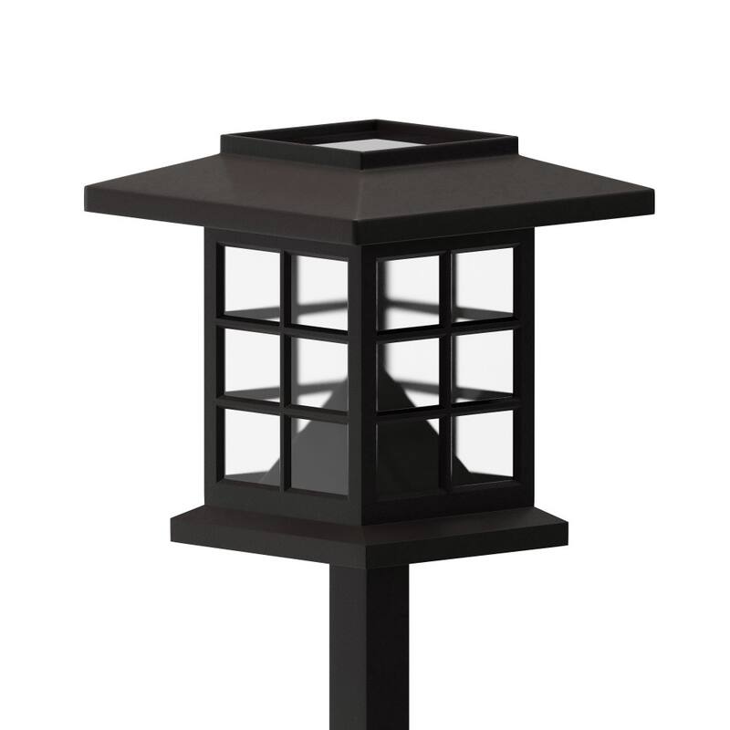 All - Weather Lantern Design Solar Powered LED Landscape Lights - Set of 8