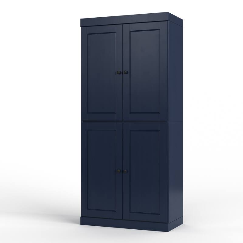 100% Solid Wood 32" Bathroom Cabinet with Optional Doors by Palace Imports - Navy - 4 Doors Solid