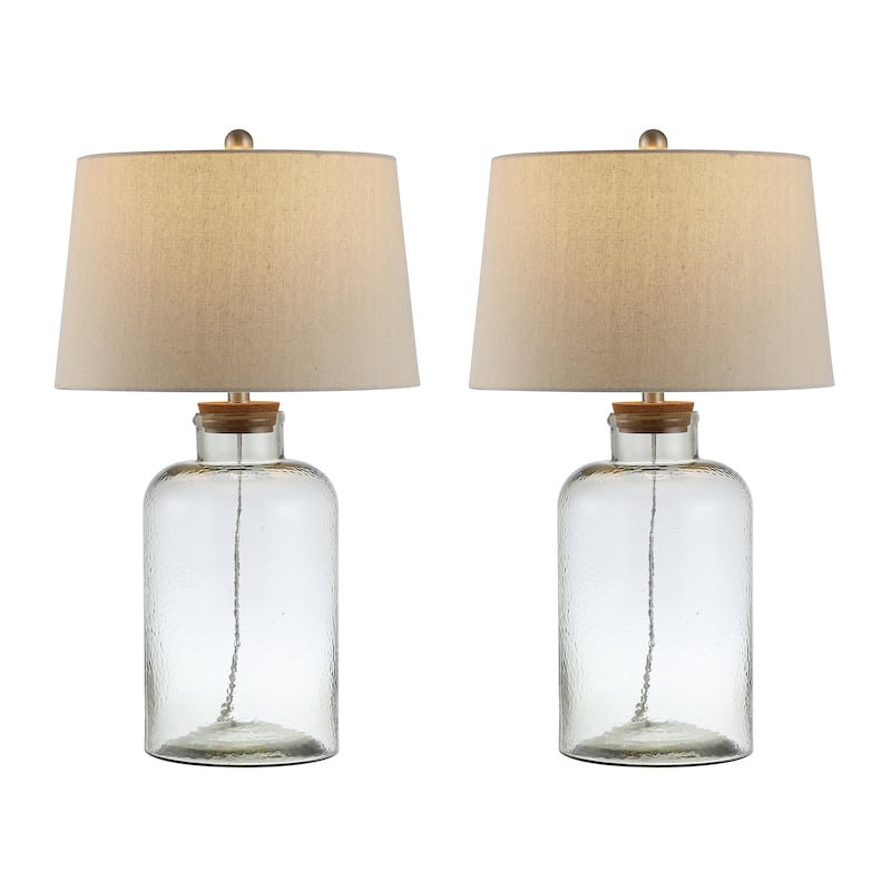 SAFAVIEH Lighting Ferencne 27.5-inch Glass Table Lamp (Set of 2) - 16" x 16" x 27.5" - 16Wx16Dx28H