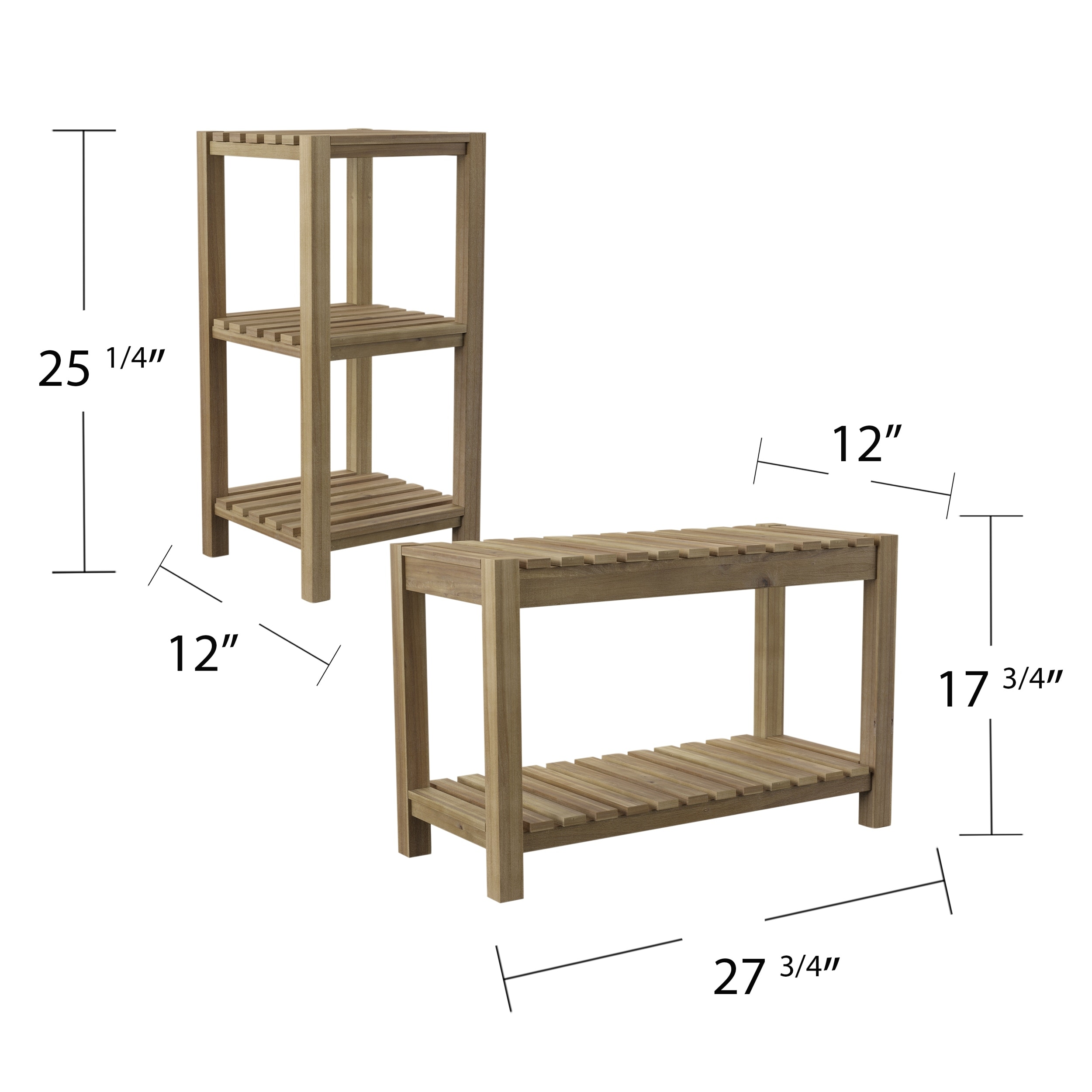 Porch & Den Joeon Wood Bathroom Storage Tower Bench Set (Set of 2) (As Is  Item) - Bed Bath & Beyond - 33851662