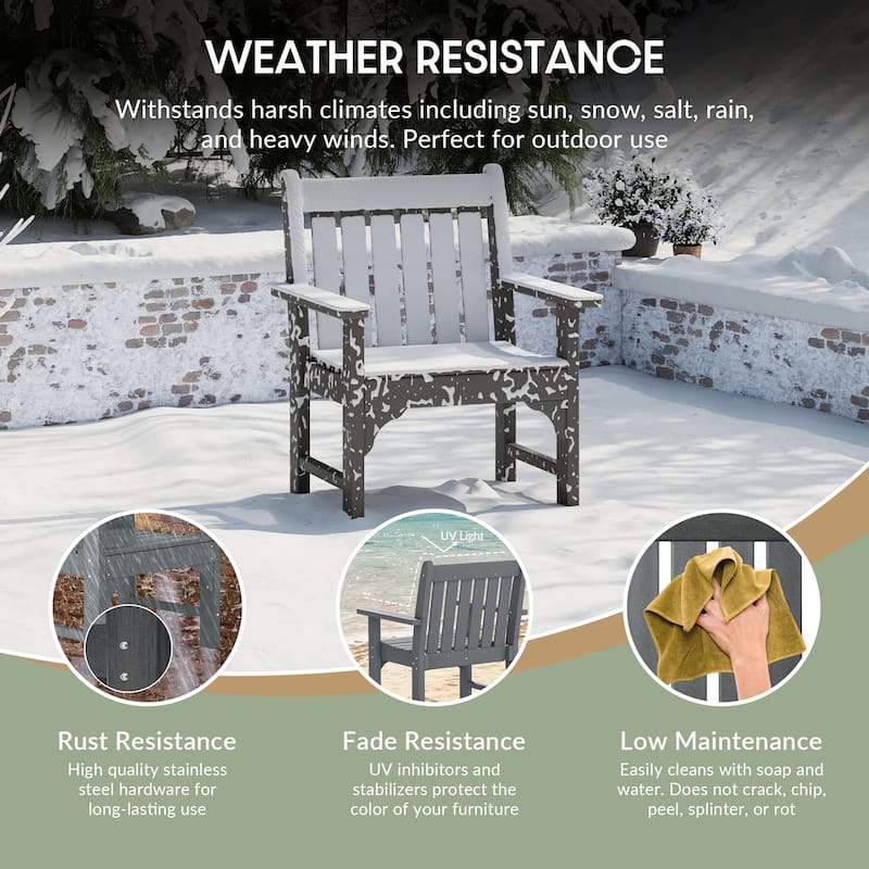 Polytrends Laguna Outdoor Dining Poly Garden Arm Chair (Set of 4)
