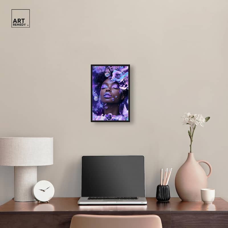 A Glistening Neon Woman Canvas by Art Remedy